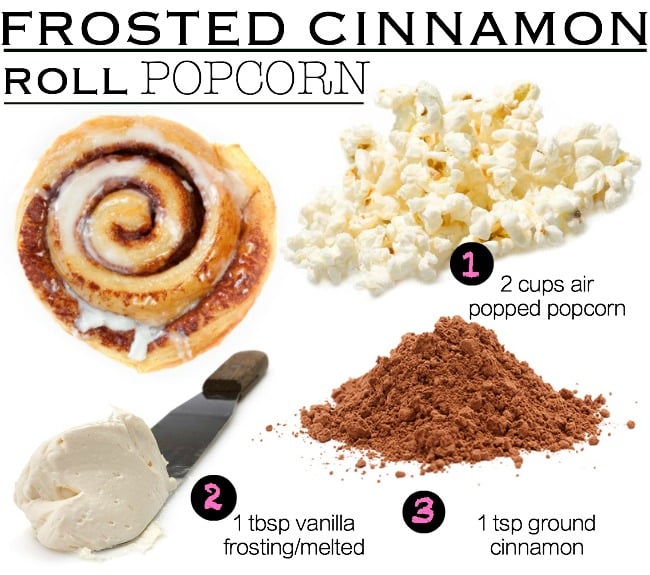 Frosted cinnamon roll popcorn