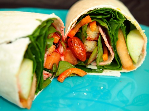 Fall Spinach Fruit & Nut Wrap