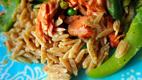 Toasted Sesame Ginger Salmon With Orzo