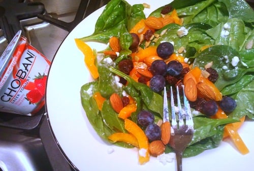 Spinach Cottage Cheese Salad for Lunch