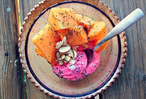 Fruit & Yogurt Bowl W/ Chia Seeds & Almonds