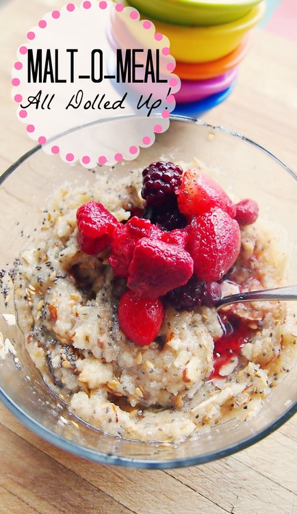Honey Berry Malt-0-Meal With: Chia Seeds, Flax Seeds, Mixed Berries and Sliced Almonds!