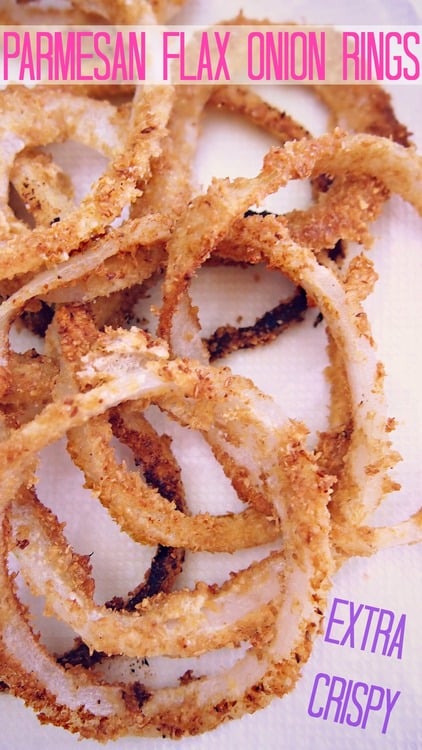 Parmesan Breaded Flaxseed Onion Rings