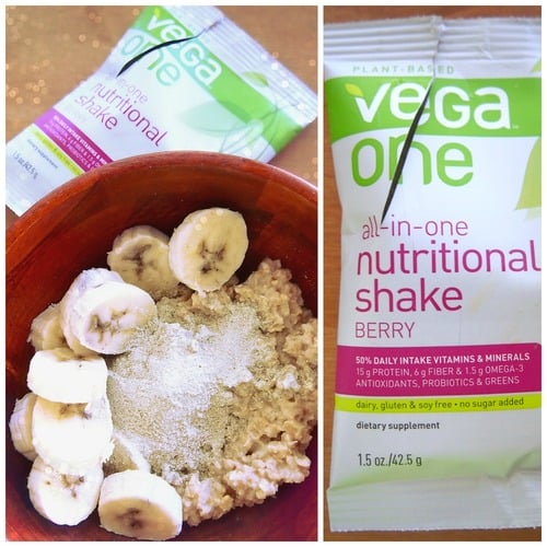 Pre-Workout Breakfast: Protein Banana Berry Oats (Vegan)