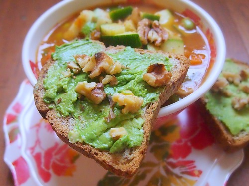 Soup Dinner For One & Avocado Flax Toast