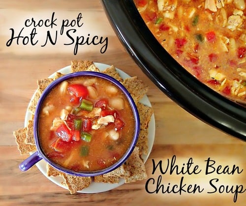 Crock Pot, Hot N’ Spicy White Bean Chicken Soup!