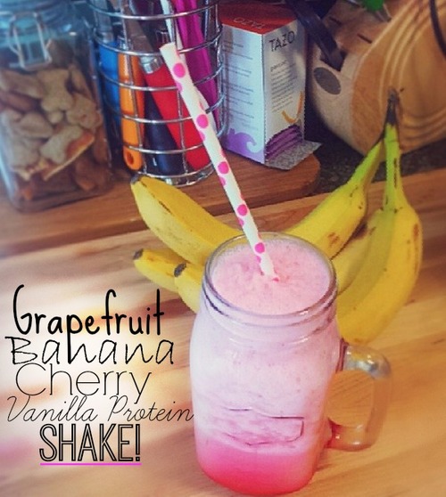 Grapefruit Banana Cherry Vanilla Protein Shake!