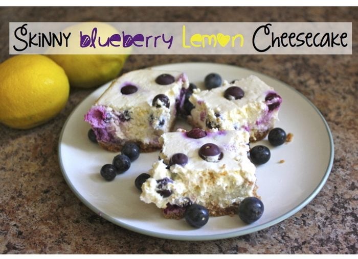 Skinny Blueberry Lemon Cheesecake Bars by RD, Michelle Ronkus!
