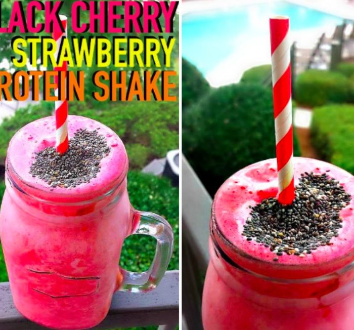 Black Cherry Strawberry Protein Shake