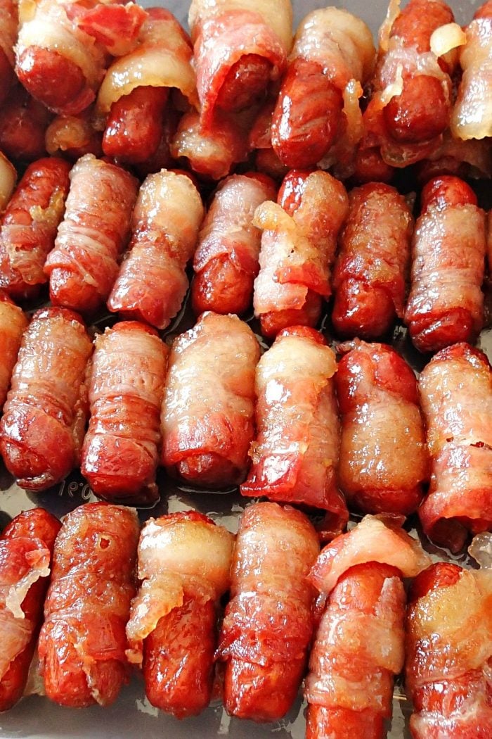 Glazed Bacon Wrapped Little Smokies