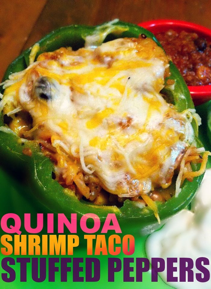 Quinoa Shrimp Taco Stuffed Peppers
