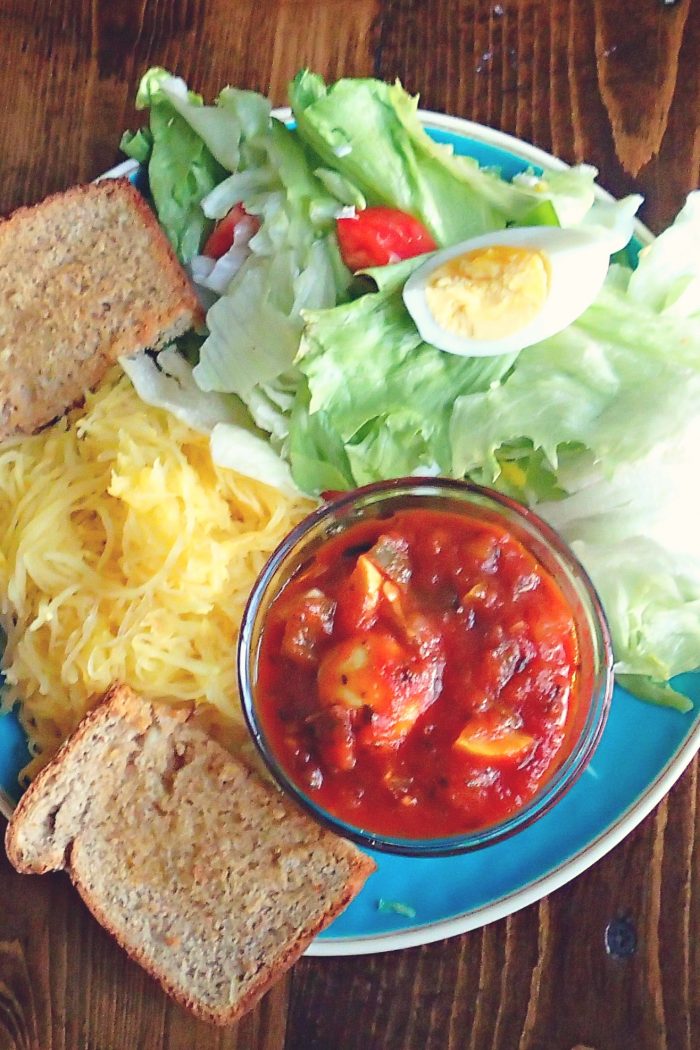Good Friday Dinner: Spaghetti Squash & Greens!