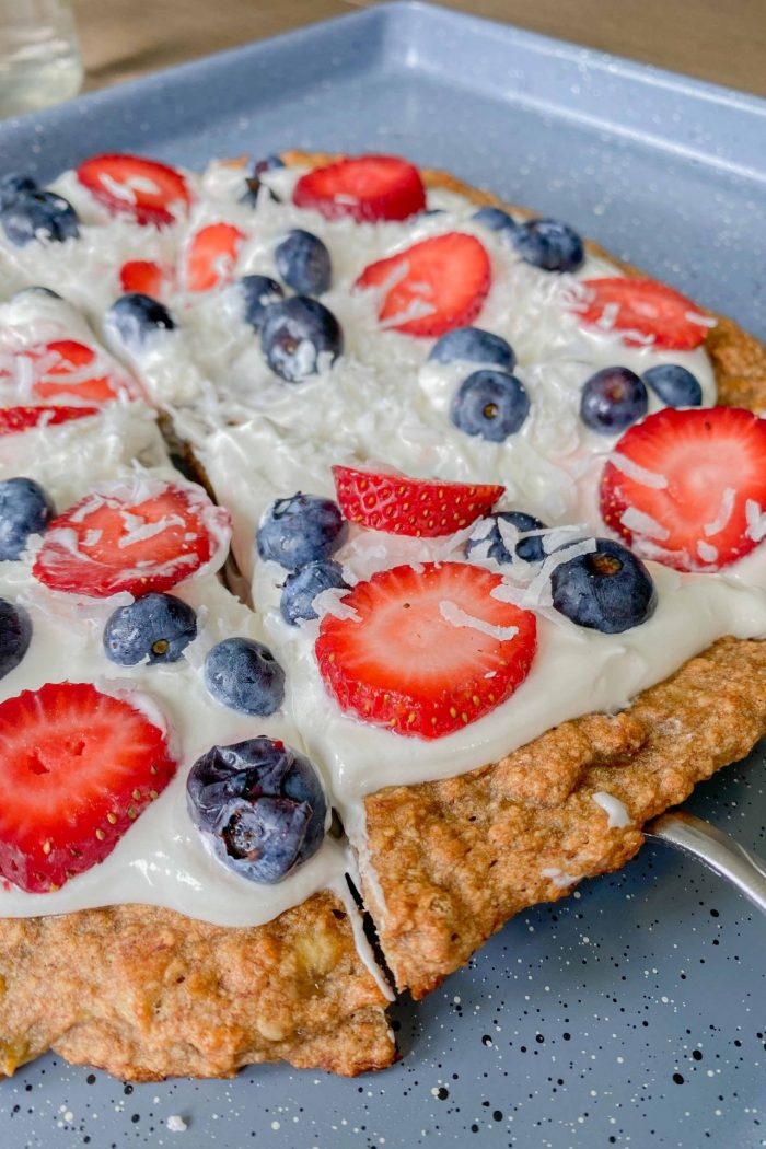 Healthy Dessert Pizza With Fruit & Light Whipped Topping