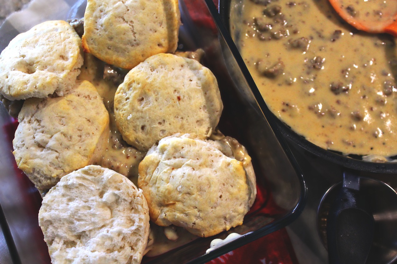 The Ultimate Cheesy Biscuits & Gravy Casserole 