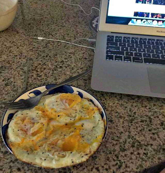 three eggs over easy breakfast 