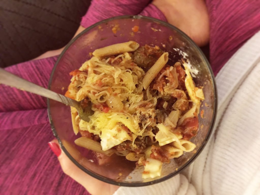 spaghetti squash and homemade sauce 