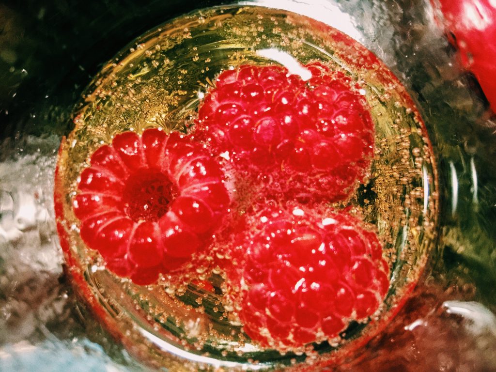 champaign and berries