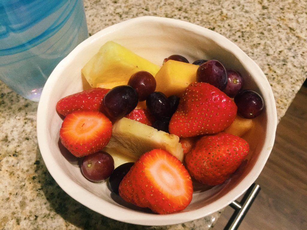 mixed fruit and water