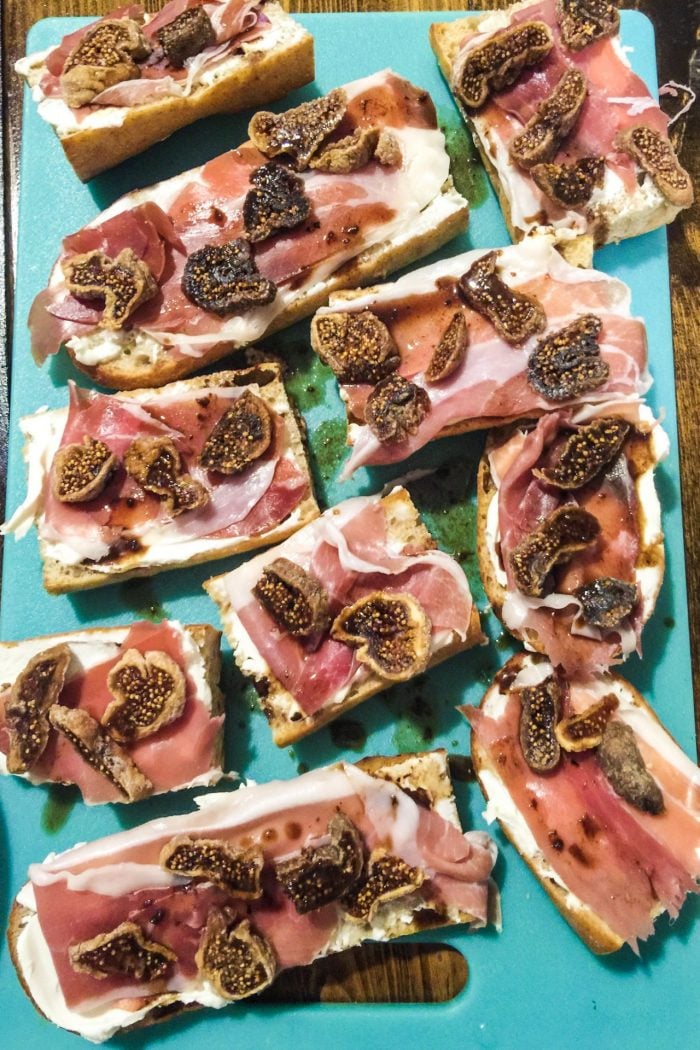 Prosciutto & Fig Mascarpone Baguettes With Balsamic