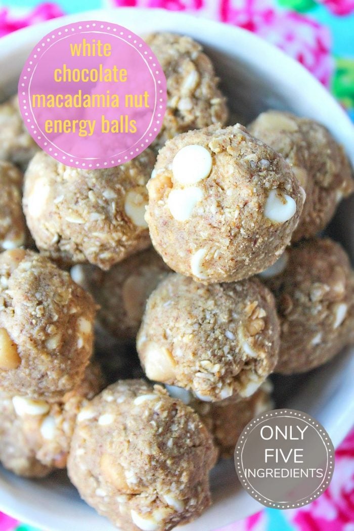 White Chocolate Macadamia Nut Energy + Protein Balls!