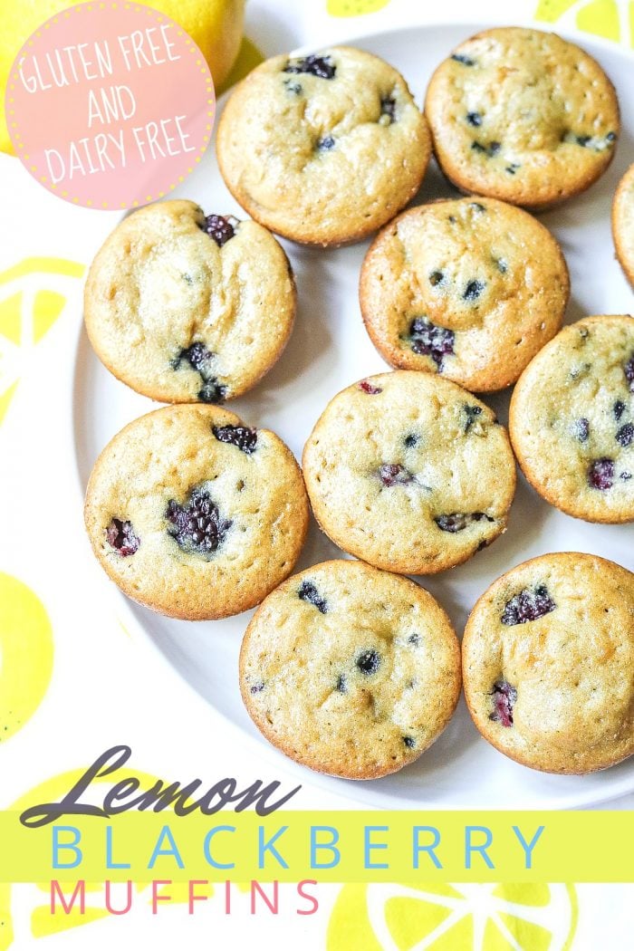 Lemon Blackberry Protein Muffins (Gluten Free, Dairy Free)