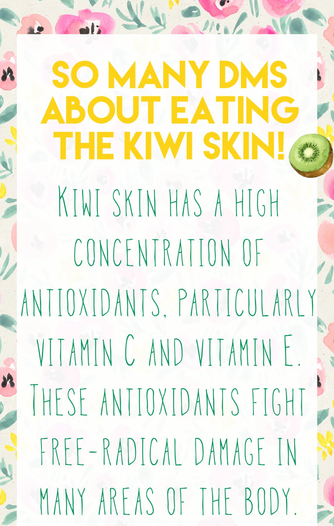 The health benefits of Kiwi skin! 