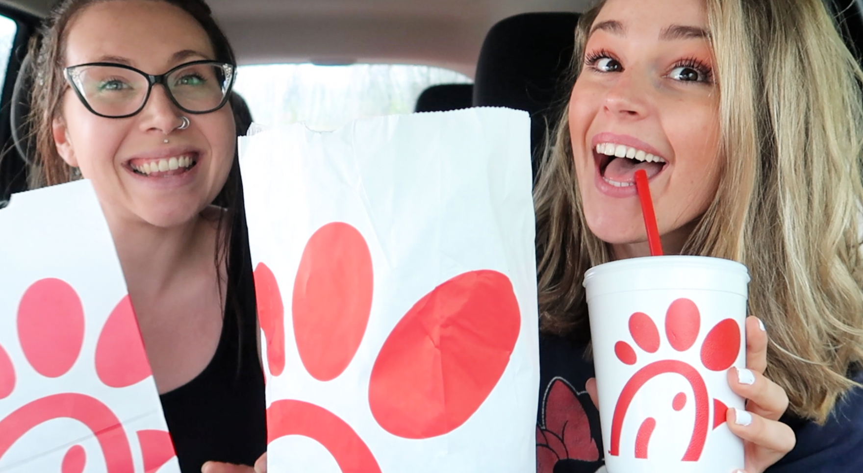 trying chick-fil-a for the first time in my life and a pink drink drive with us youtube video lifestyle fun healthy grilled chicken nuggets gluten free chickfila