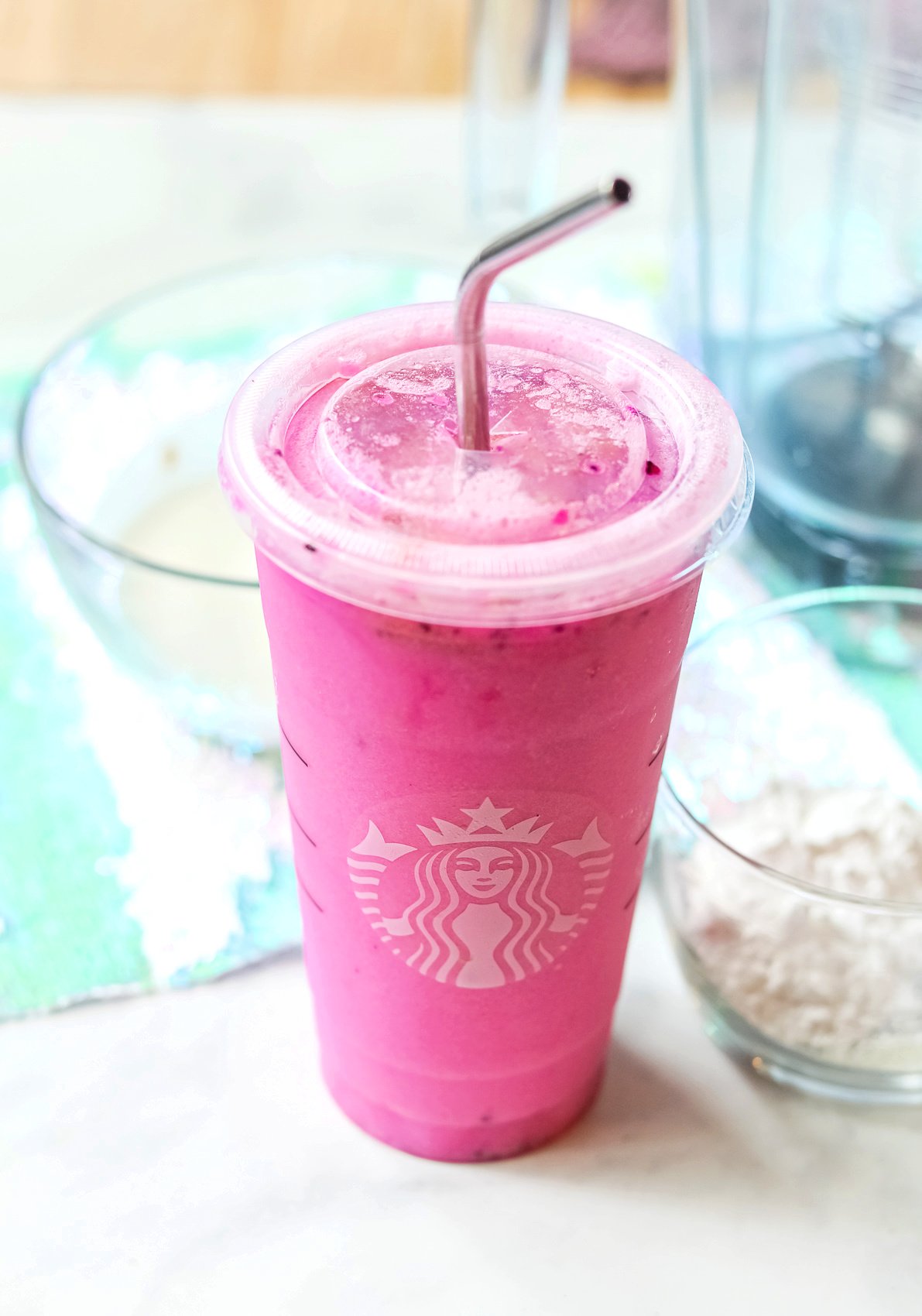 Starbucks, pink drink, dragon fruit refresher, coconut milk, ice cream, vegan, plant based, fun flavors, pink drink ice cream, dragon fruit, vegan, dairy free, ice cream maker, fun,