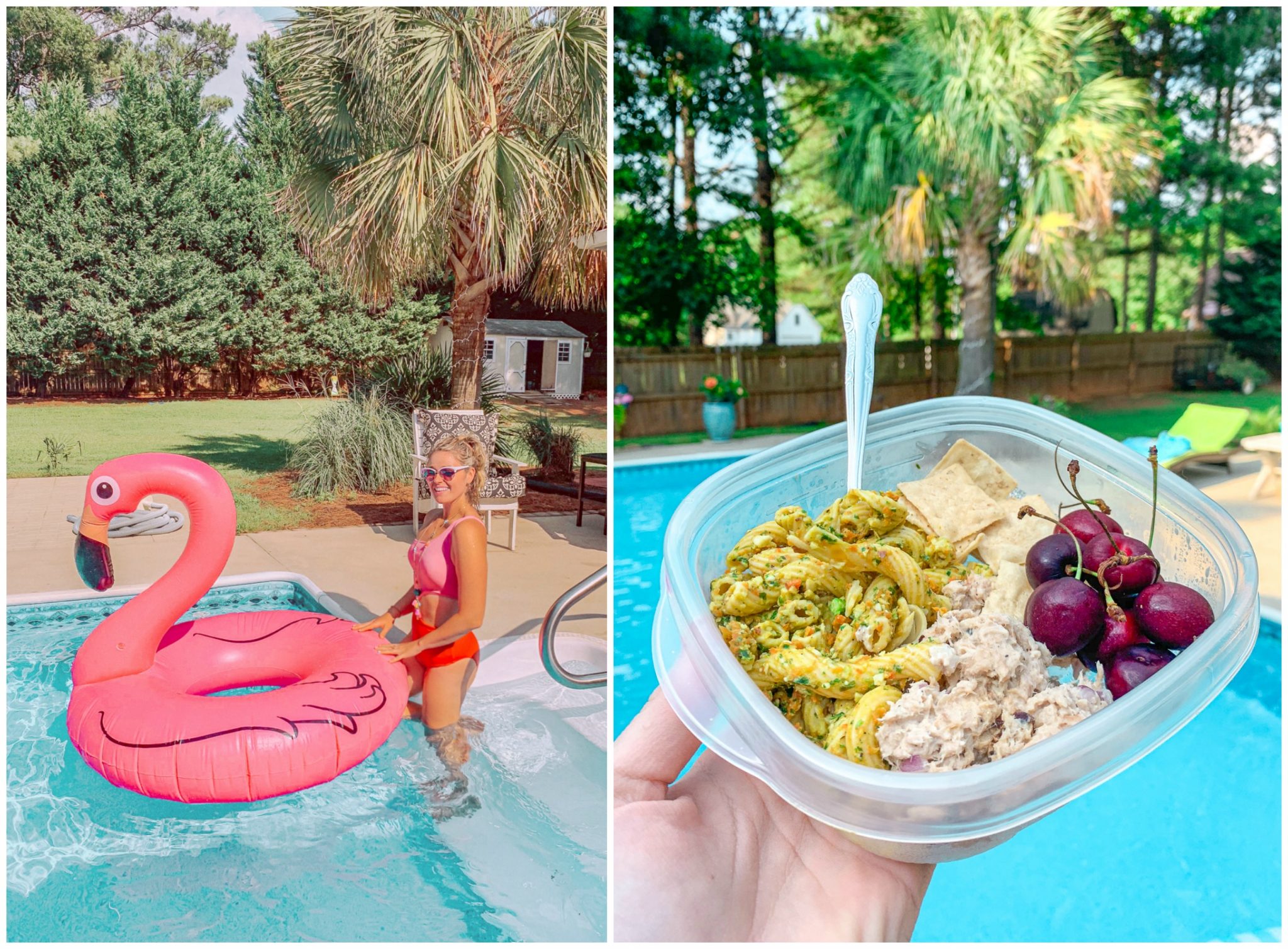 summer time, pool side, lifestyle blogger, recap weekly, day in the life, week in the life, flamingo float, summer fun, life, pool side, fun fun, party lifestyle, cherries, food, dinner by the pool, dogs, target, pool floats, backyard, summertime