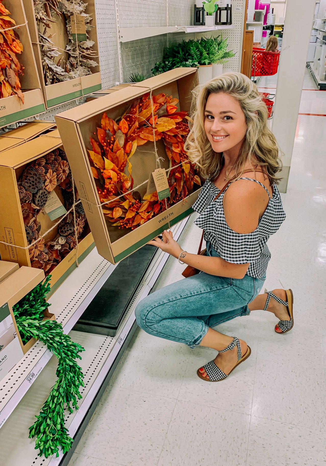 fall, target, decor, shopping, black gingham, plaid, wreath, target style, blog, South Carolina, September, first day of fall, home decor