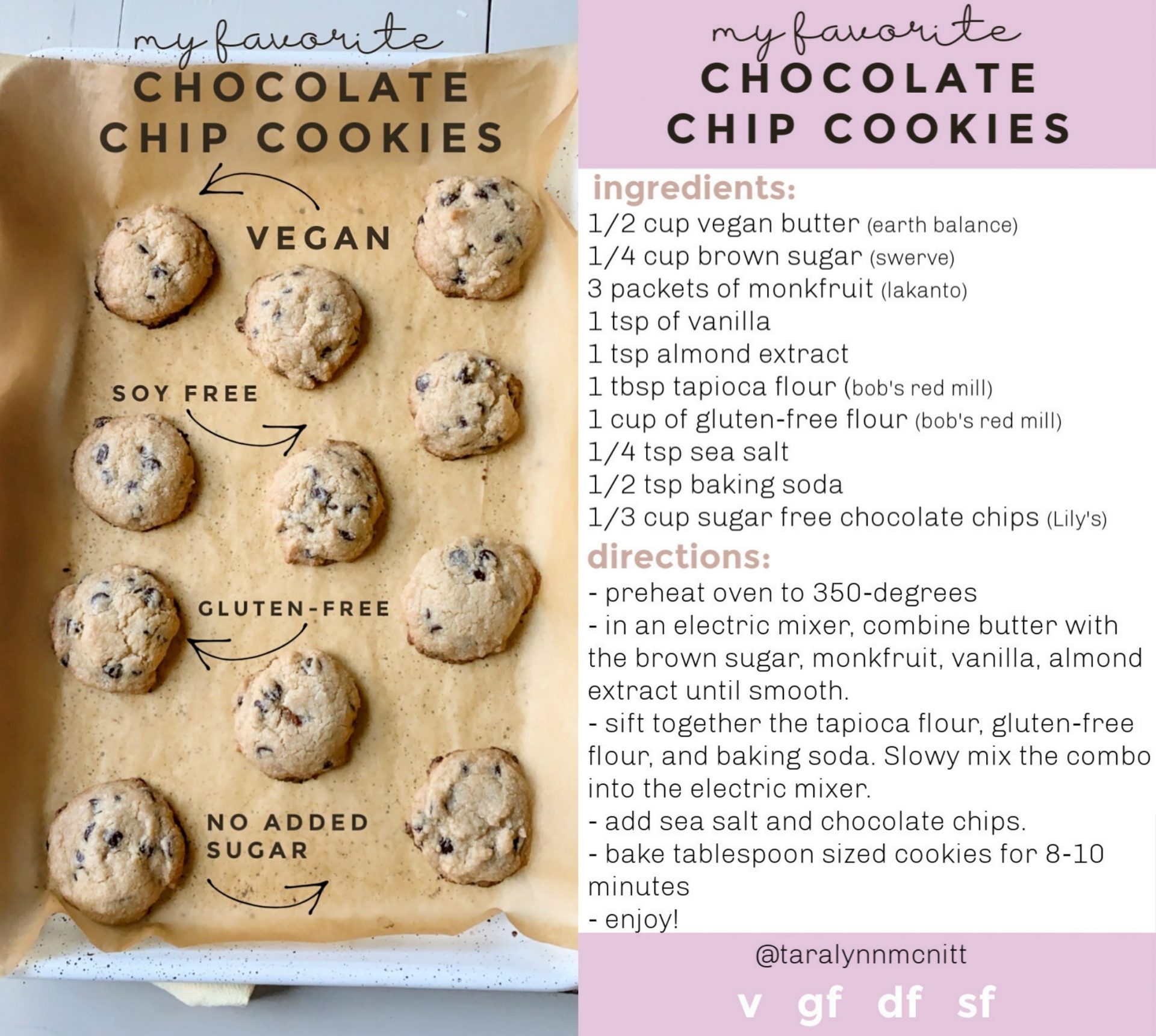 gluten free and vegan chocolate chip cookies