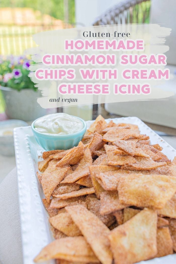 Homemade Cinnamon Sugar Chips With Cream Cheese Icing (GF&V)