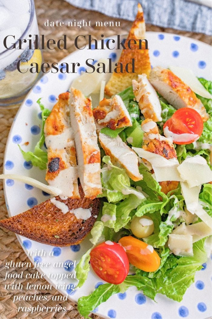 Grilled Chicken Caesar Salad & Glazed Angel Food Cake