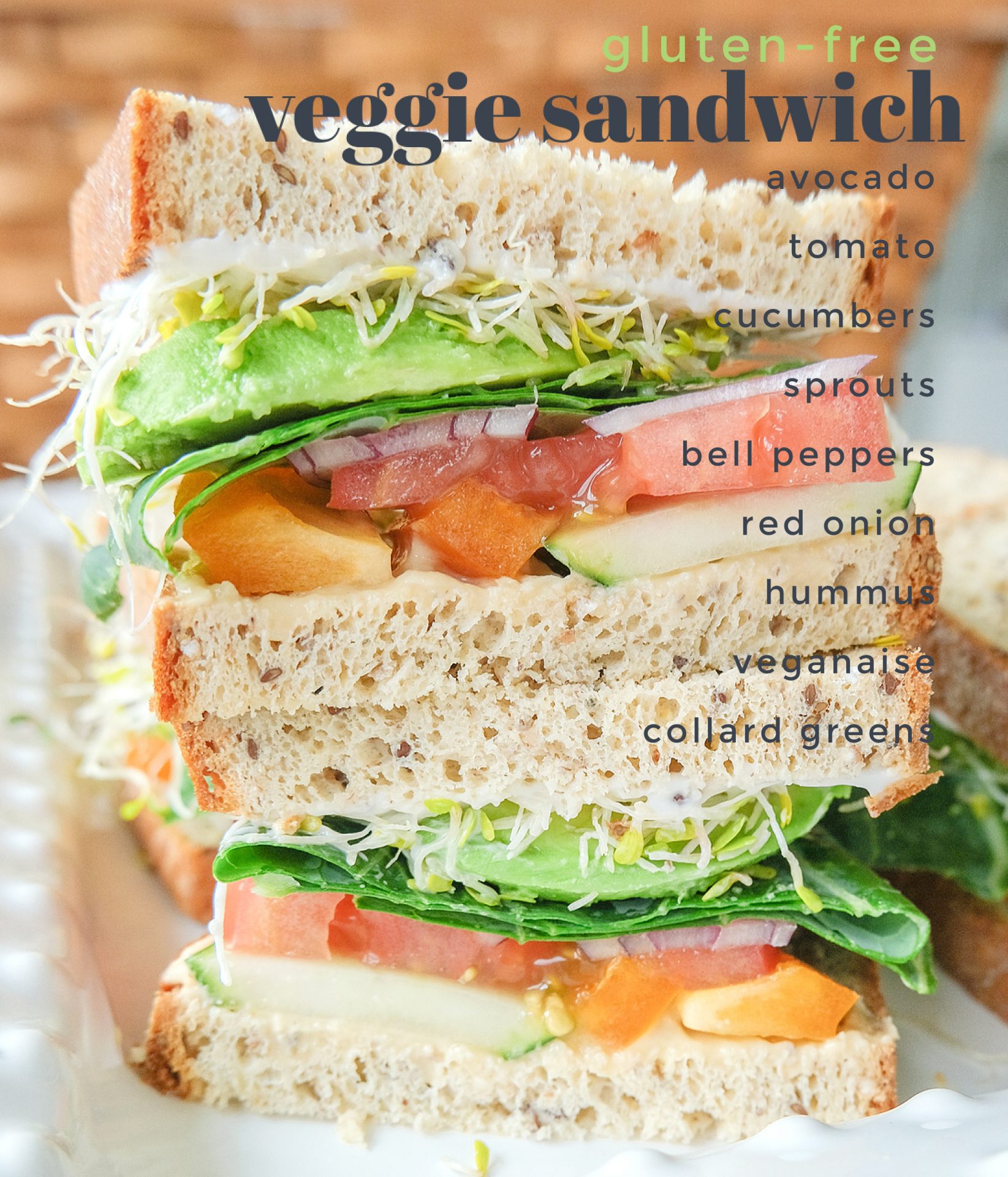 gluten free, plant based, sandwich, dairy free, lunch, vegetable sandwich, picnic, veggie sandwich, grapes, avocado, collard greens, hummus, veganaise, tomatoes, lunch idea, vegan, avocado, sprouts, cucumber, food, healthy eating, eat clean, veggie