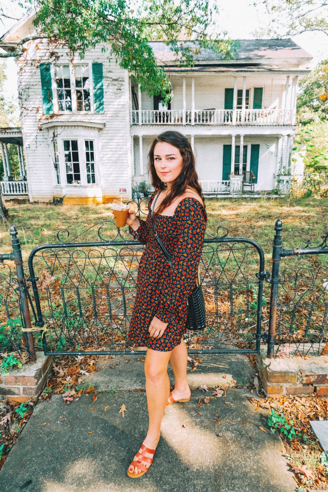 Waxhaw date, rose dress, fall in the south, coffee, provision, Waxhaw date, fun day, life, October, haunted house, halloween fall fashion