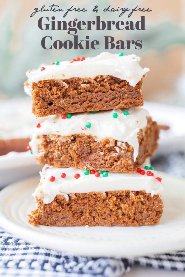 Gingerbread Cookie Bars w Cream Cheese Frosting | GF, DF