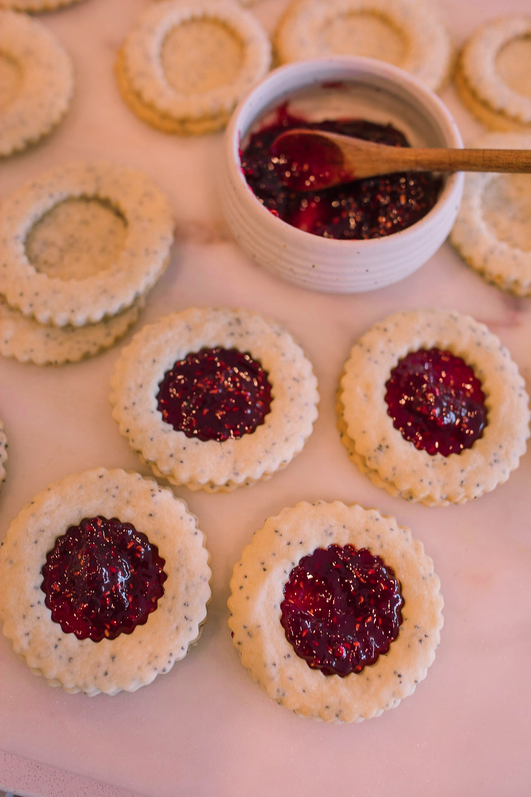 christmas cookie, lemon poppy seed, lemon linzer cookies, shortbread cookies, vegan, dairy-free, lemon shortbread cookies, baking, jam, raspberry, jelly