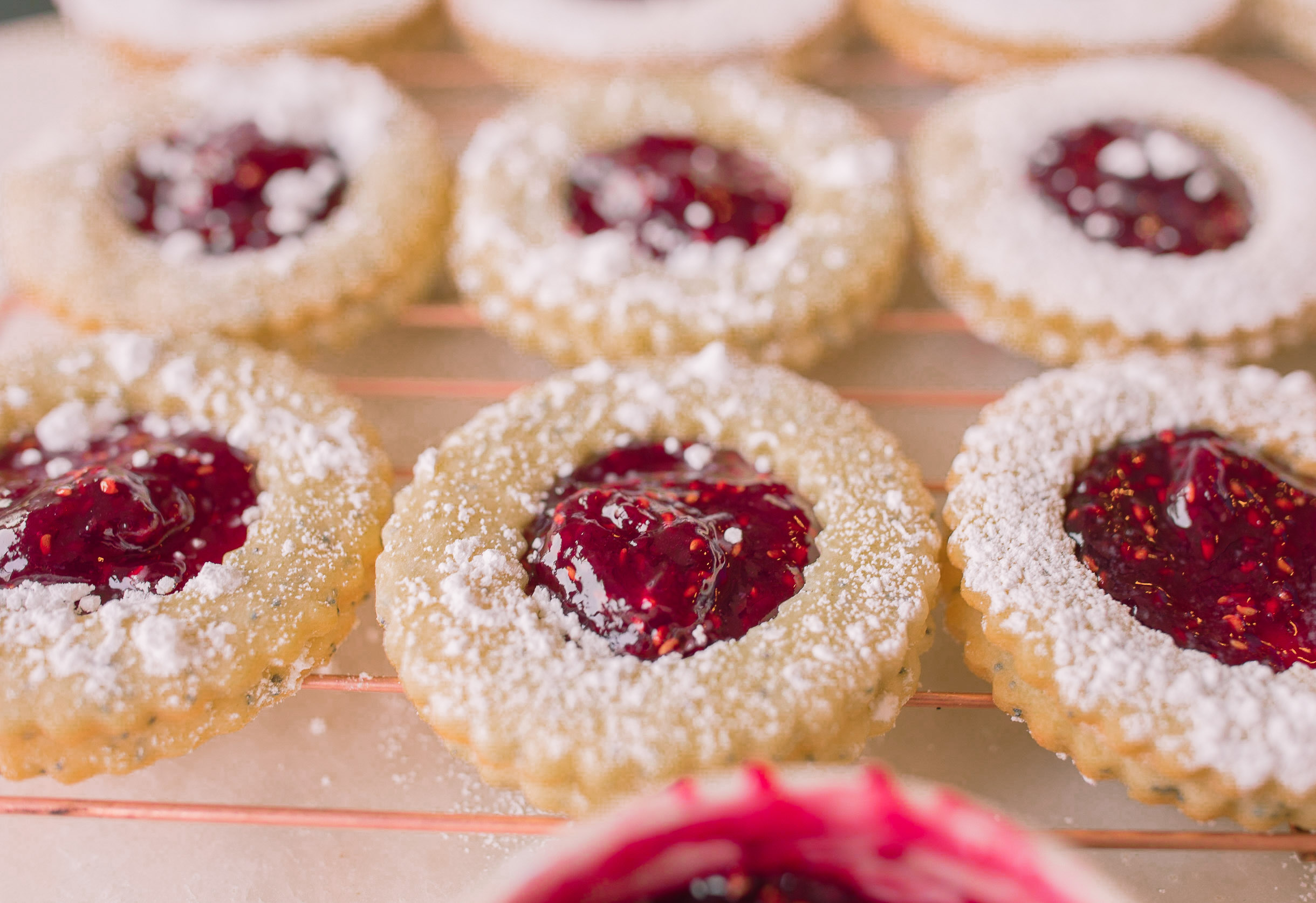 christmas cookie, lemon poppy seed, lemon linzer cookies, shortbread cookies, vegan, dairy-free, lemon shortbread cookies, baking, jam, raspberry, jelly