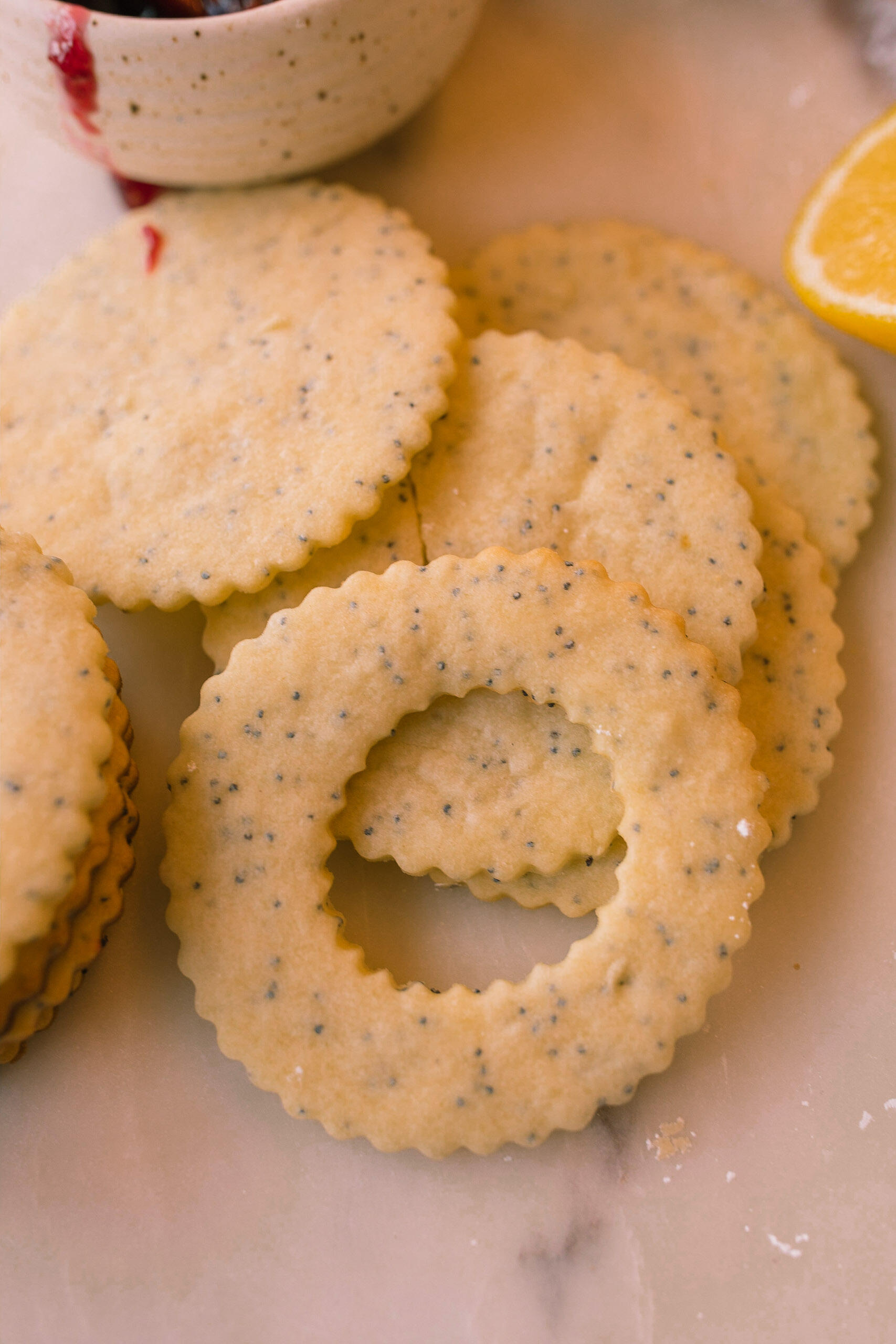christmas cookie, lemon poppy seed, lemon linzer cookies, shortbread cookies, vegan, dairy-free, lemon shortbread cookies, baking, jam, raspberry, jelly