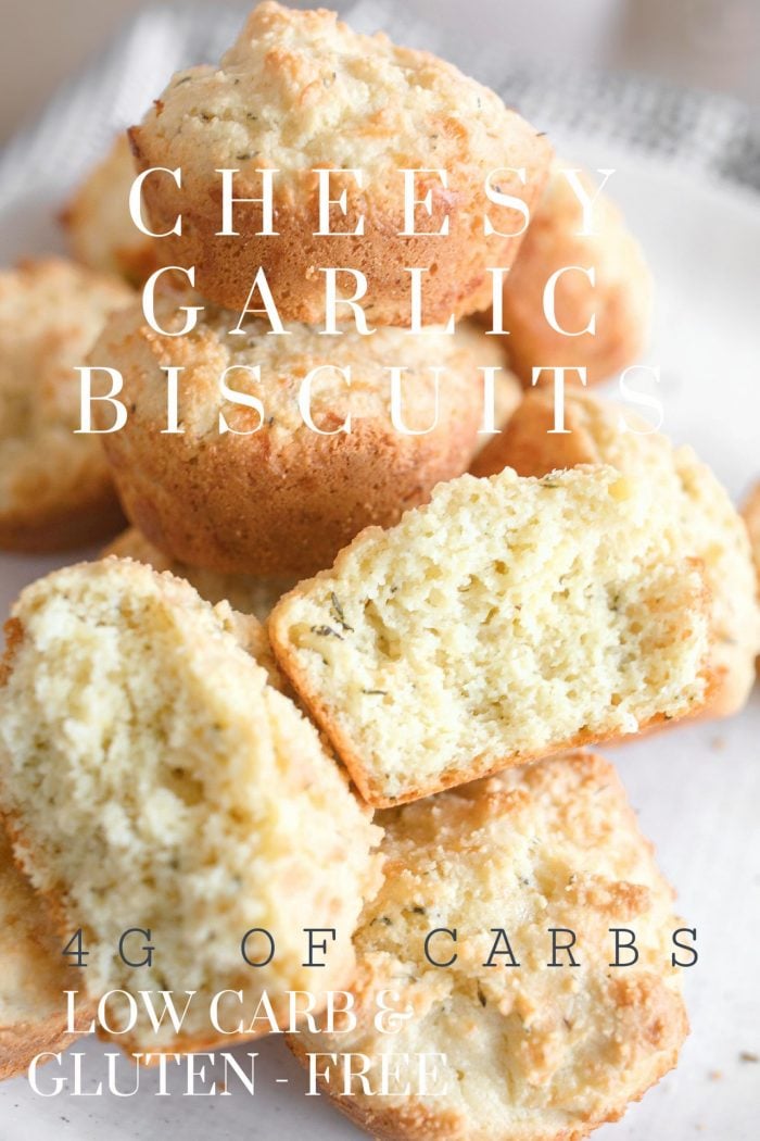 Low Carb Cheesy Garlic Biscuits | Gluten-Free| 4g Carbs