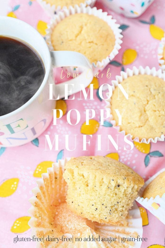 Low Carb Lemon Poppy Seed Muffins | Gluten-Free | 3g Carbs