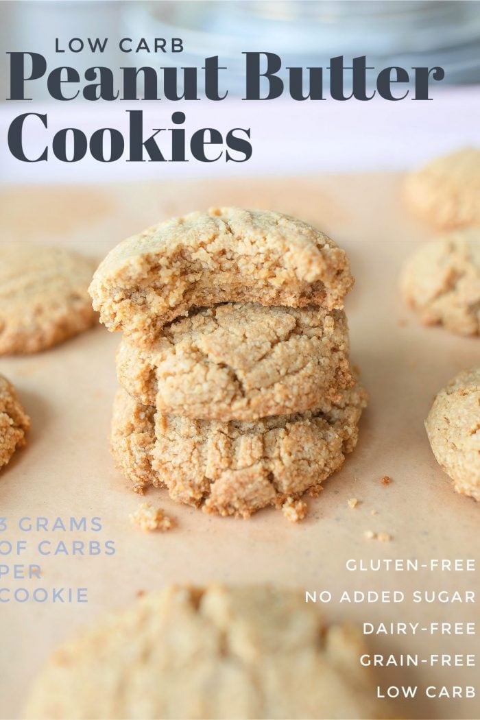 Healthy Low Carb Chewy Peanut Butter Cookies | Gluten-Free