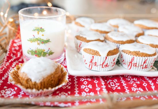 frosted gingerbread muffins, breakfast, light, ginger muffins, recipes, food, holidays, Christmas, icing, breakfast