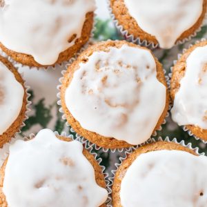 frosted gingerbread muffins, breakfast, light, ginger muffins, recipes, food, holidays, Christmas, icing, breakfast