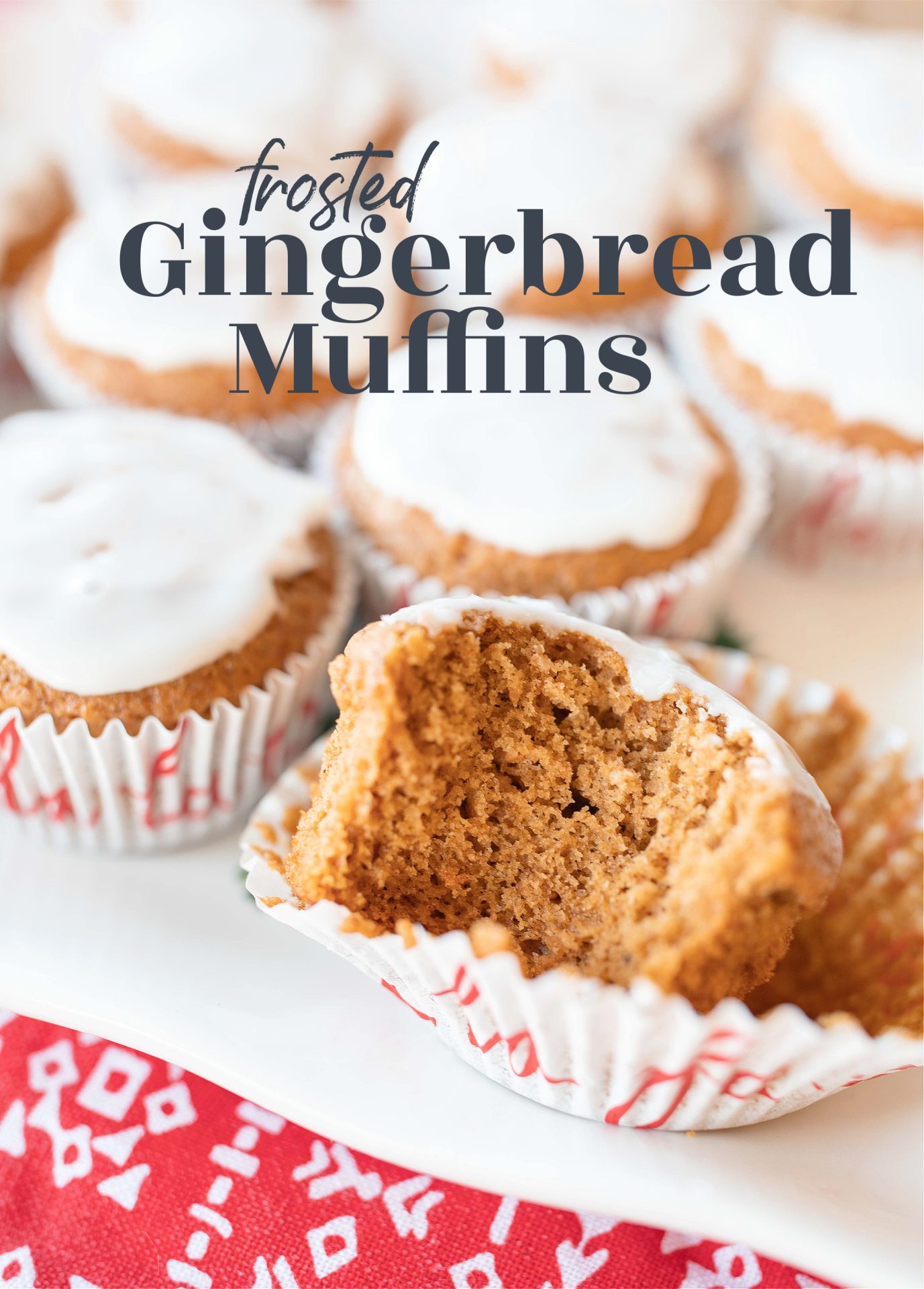 frosted gingerbread muffins, breakfast, light, ginger muffins, recipes, food, holidays, Christmas, icing, breakfast 