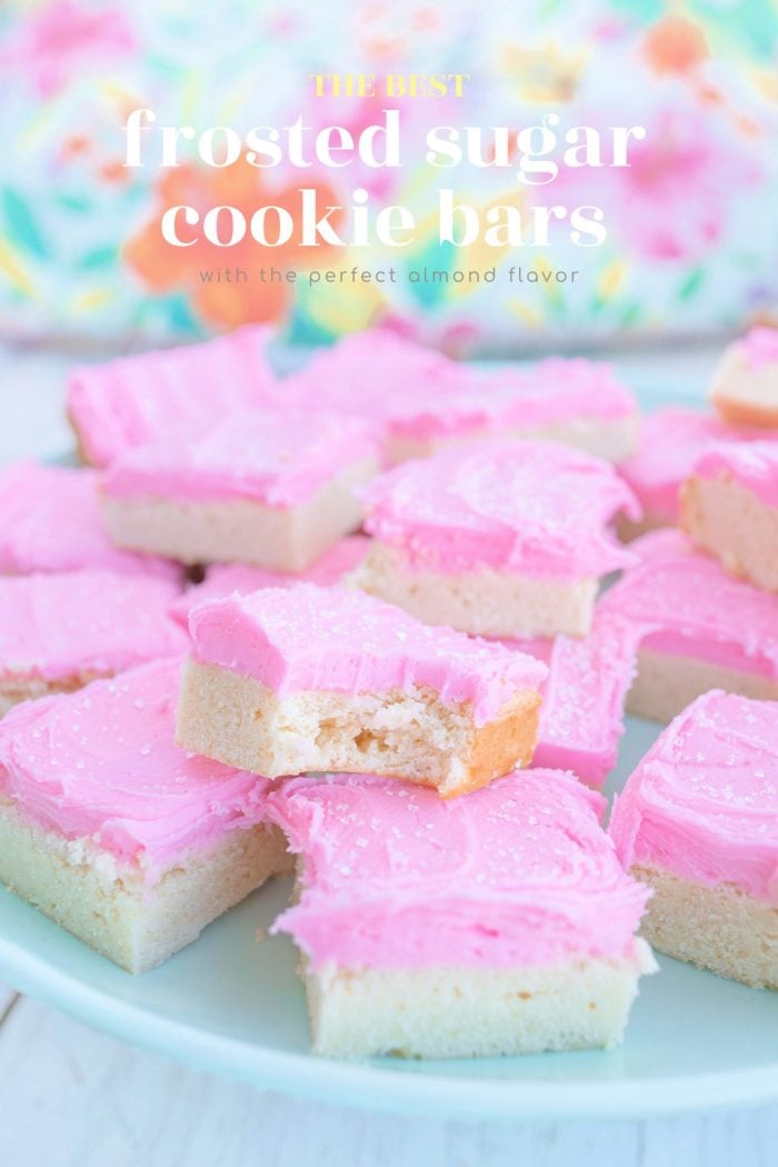 The Best Almond Flavored Frosted Sugar Cookie Bars