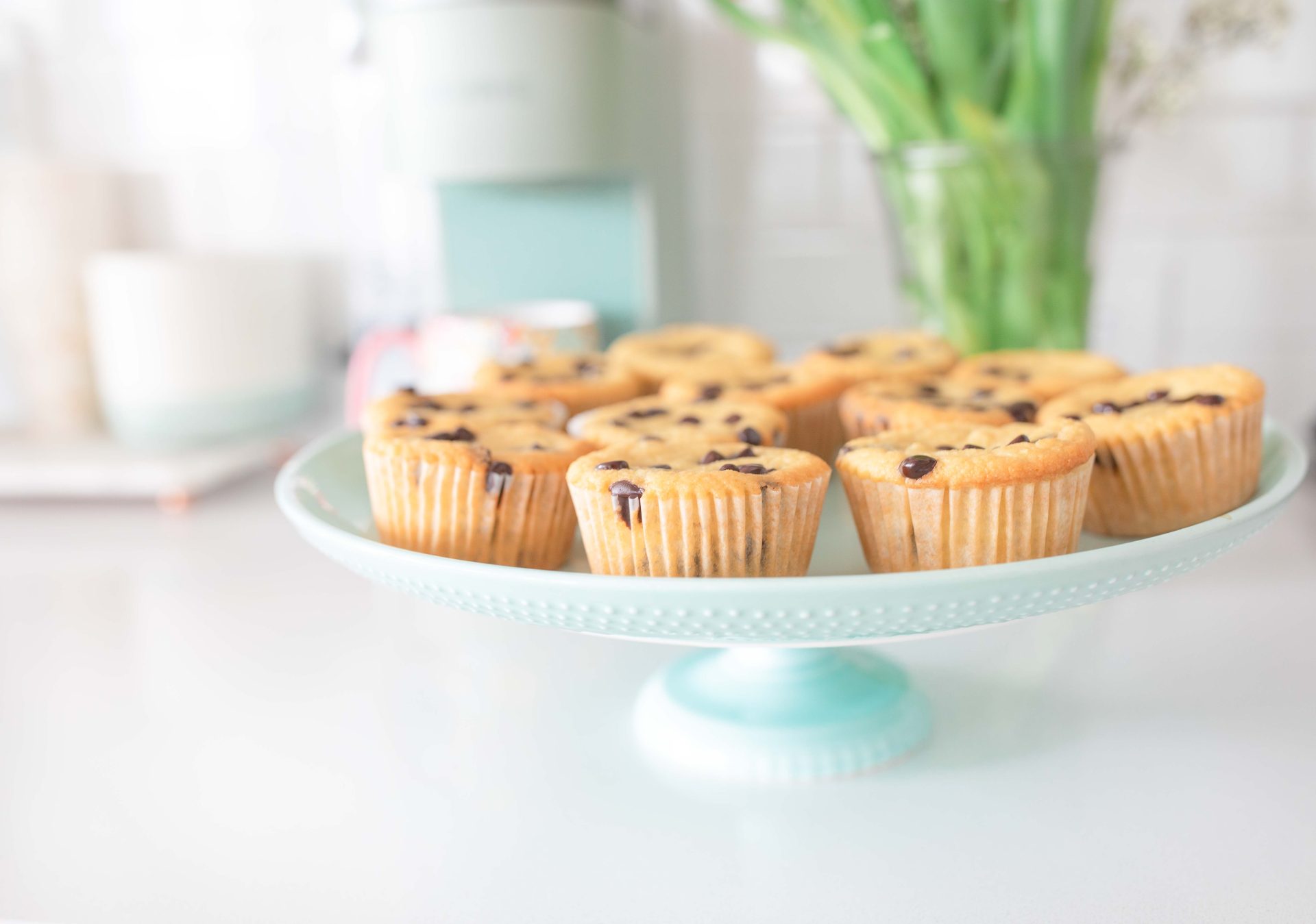 low carb chocolate chip muffins, sugar free chocolate chip muffins, muffins made with almond flour, lily's chocolate, coffee, breakfast, low carb recipe, keto muffins, low carb and low sugar recipes, healthy food, diabetic friendly, no sugar added, healthy muffins