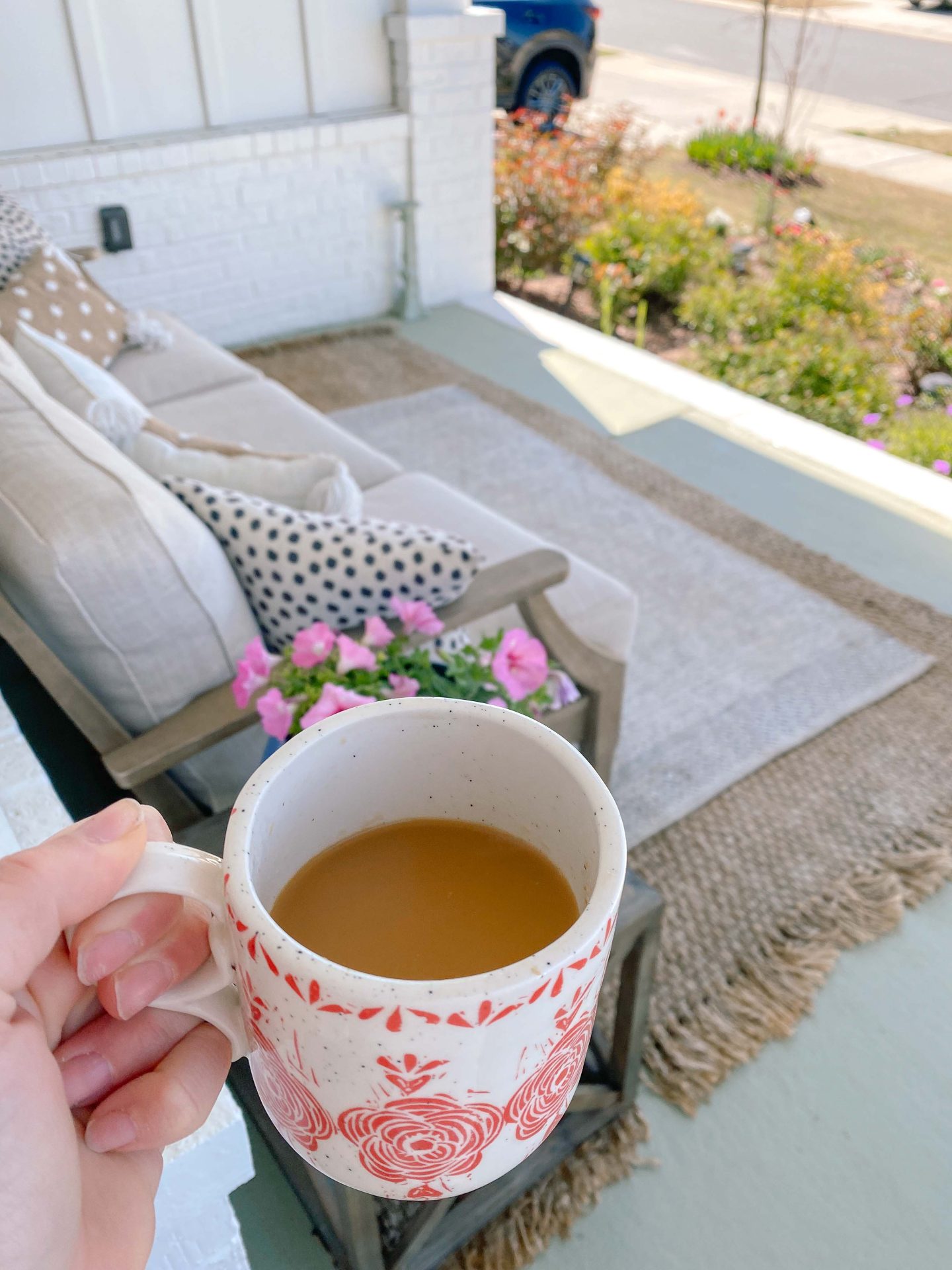 souther front porch with coffee