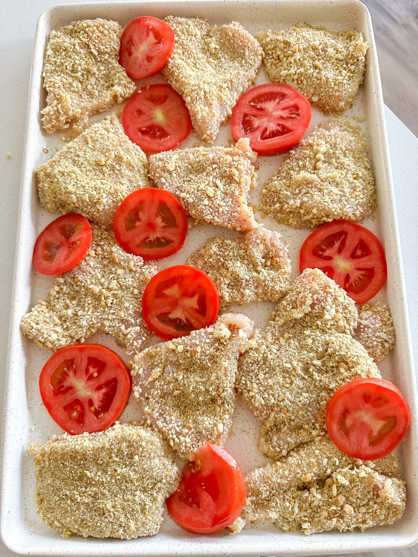 chicken parm, gluten-free, Italian bread crumbs, tomatoes, fried tomatoes, mozzarella , fresh warm, chicken dinner, healthy dinner night, food idea, quick easy meal, food