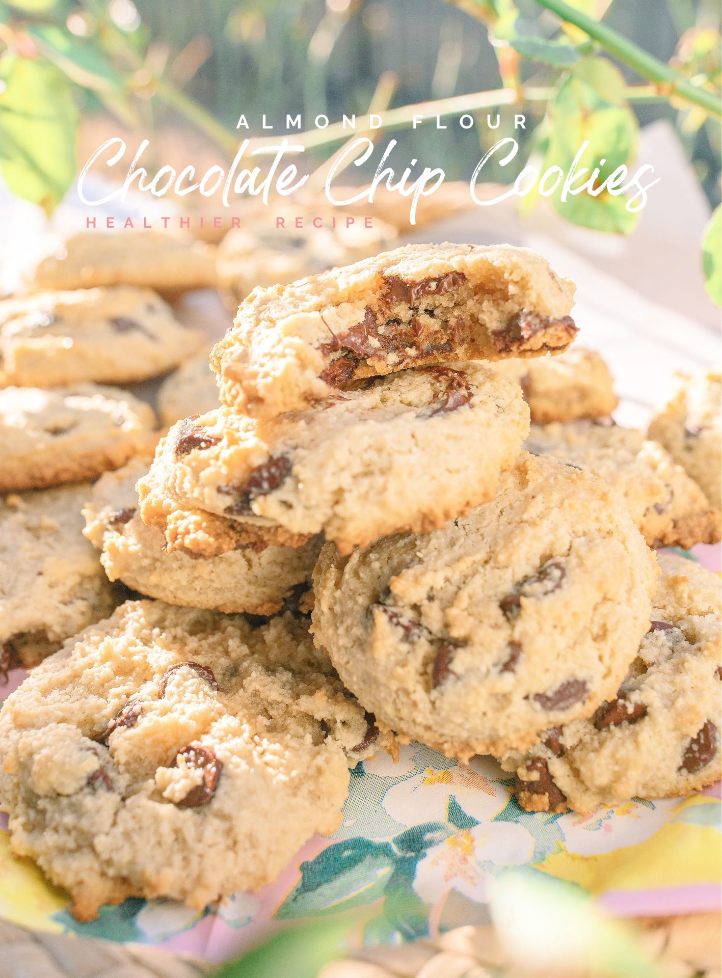 healthy chocolate chip cookies, almond flour chocolate chip cookies, low carb chocolate chip cookies, grain free chocolate chip cookies, dairy free chocolate chip cookies, paleo chocolate chip cookies, healthy cookies for kids, healthy desserts, healthy baking, almond flour recipe, low carb recipes, gluten free chocolate chip cookies, gluten free dessert, eating healthier, diet friendly desserts, homemade girl scout cookies, national weight loss month, healthy on valentines day, eat healthy Super Bowl foods, clean eating recipes 